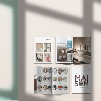 Présentation de la réalisation des catalogues pour la marque VitrA.