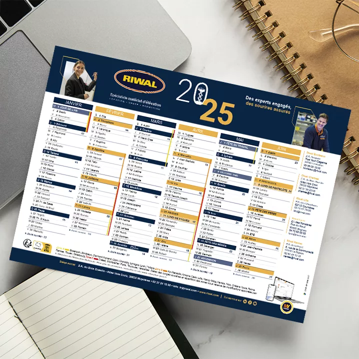 Calendrier d’entreprise personnalisé – Riwal