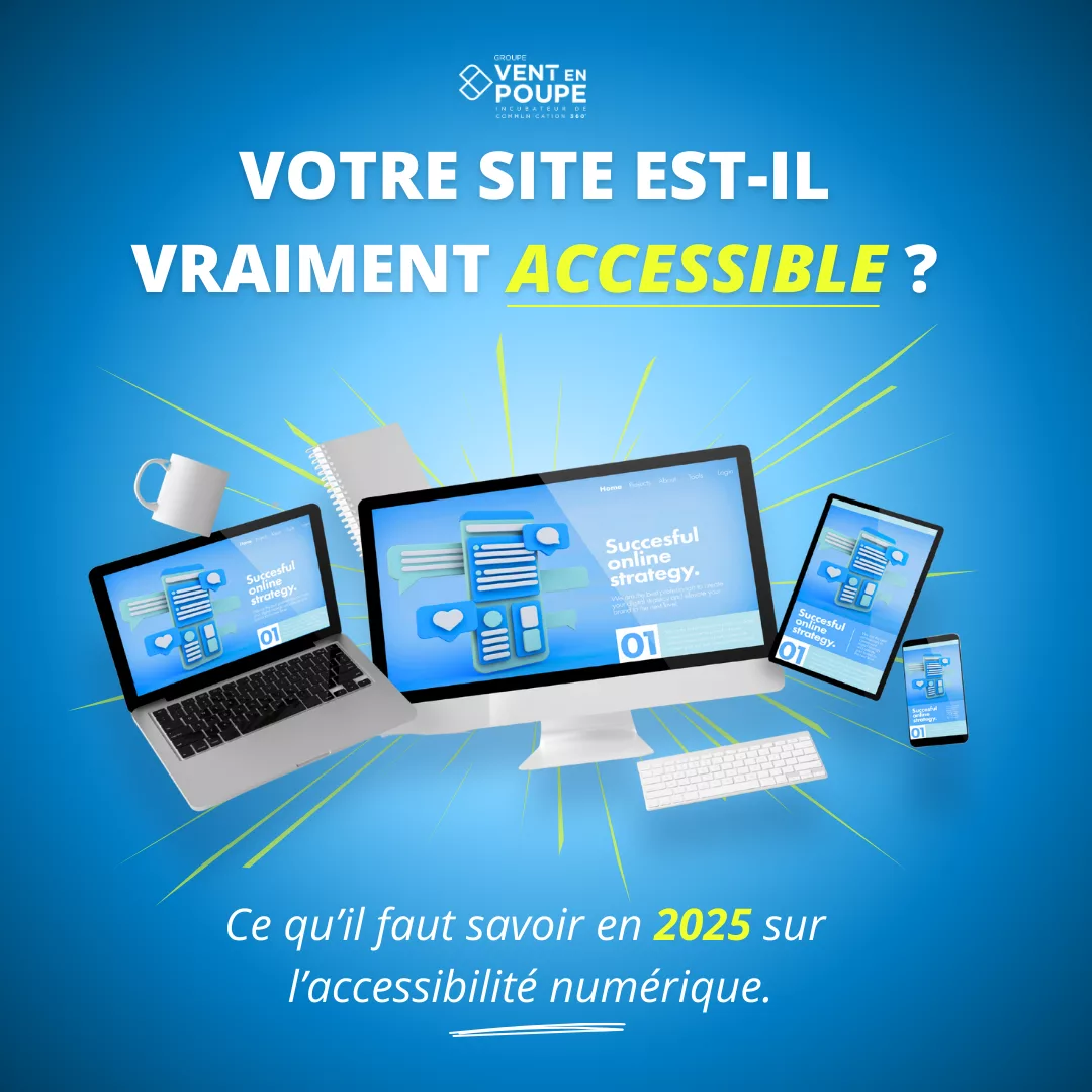 Photo de couverture de notre article dans les tons bleus : Accessibilité des sites internet.